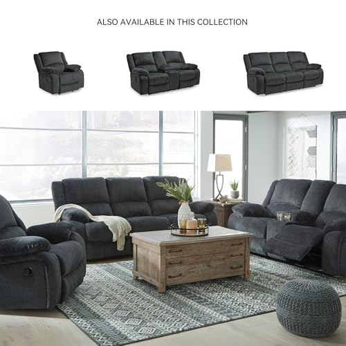 Signature Design by Ashley Draycoll Power Double Reclining Loveseat with Storage Console & USB Plug, Dark Gray Signature Design by Ashley