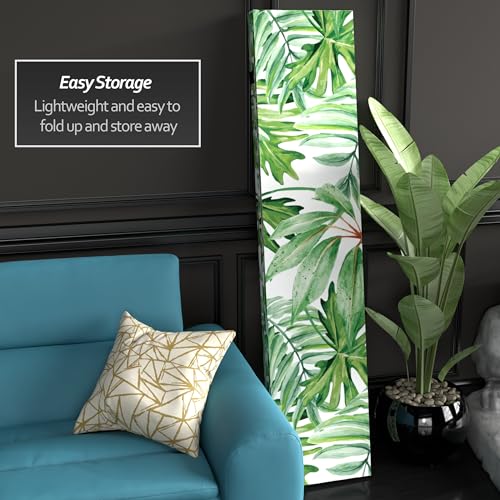 Red Lantern 6 ft. Tall Double Sided Palm Leaves Canvas Room Divider Red Lantern