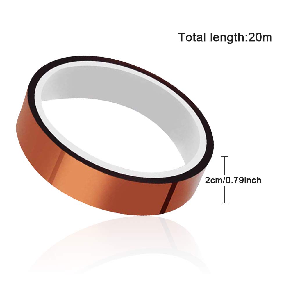Viaky High Temp Tapes Polyimide Film Adhesive Tape Multi-Sized Heat High Temperature Resistant Tawny Tapes for Electric Tasks, 3D Printers, Solder, Painting and Packing Fixing (Brown) Viaky