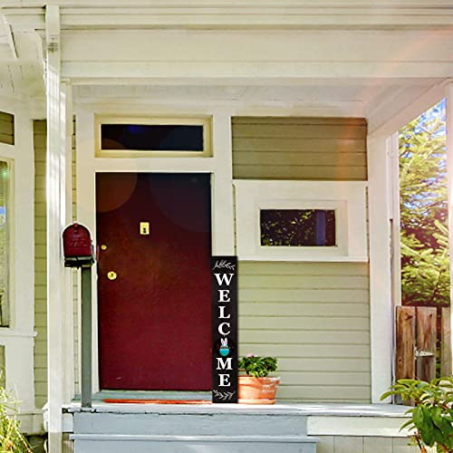 LOTKEY Interchangeable Welcome Sign for Front Porch Standing LOTKEY