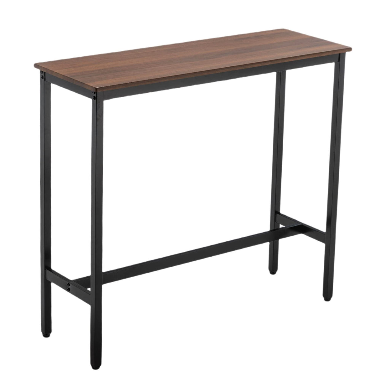 Awonde Rectangle Bar Table 41" Bar Height Pub Table Industrial Table for Kitchen Dining Room Living Room Entryway Sofa Console Table with Brown Wood Top Black Matel Frame Awonde