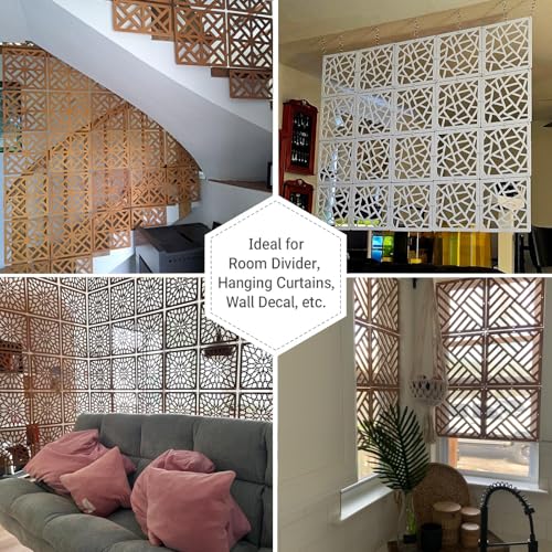 Hanging Room Divider Panel, Hanging Wall Divider Room Partition 24 Pieces Wood-Plastic Panel Screen Home Office Decoration(Black) MHTRFG