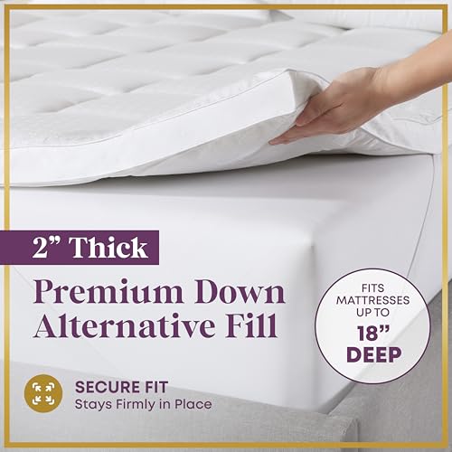 CirclesHome Hotel Collection Twin XL Size Hybrid Mattress Protector & Pad - Extra Padded, Thick, Plush, & Fitted Mattress Topper for Bed - Comfortable Pillow Top Mattress Cover CIRCLESHOME