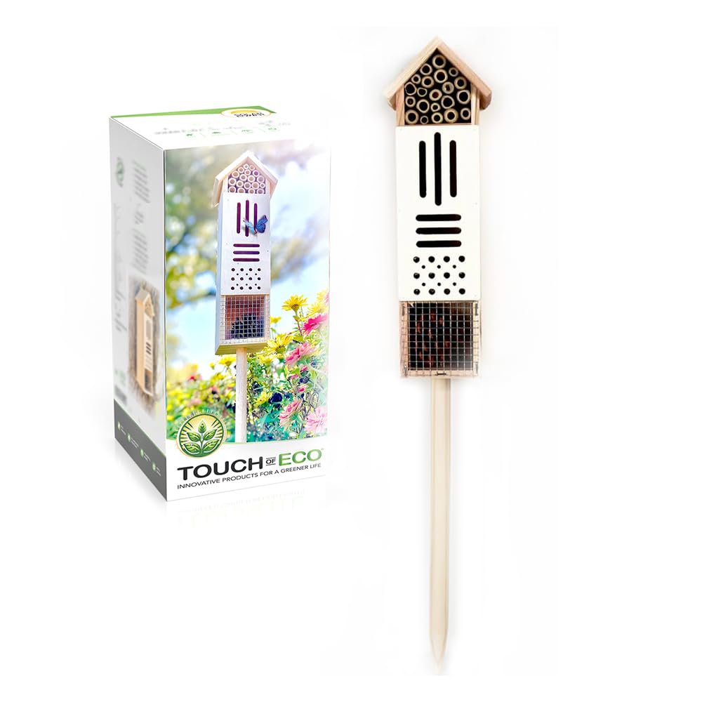 Wooden Insect House, Insect Hotel for Bugs, Bees, Butterflys, Ladybirds, Natural Beneficial Insect Habitat for Garden and Yard GardeningProducts4Less