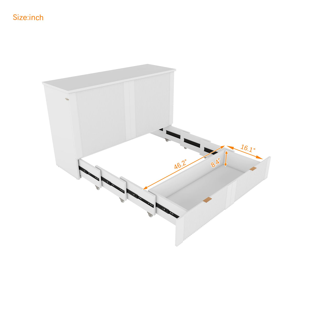 Harper & Bright Designs Full Size Murphy Bed, Wood Full Wall Bed with Drawer and a Set of Sockets & USB Ports, Pulley Structure Design, White Harper & Bright Designs