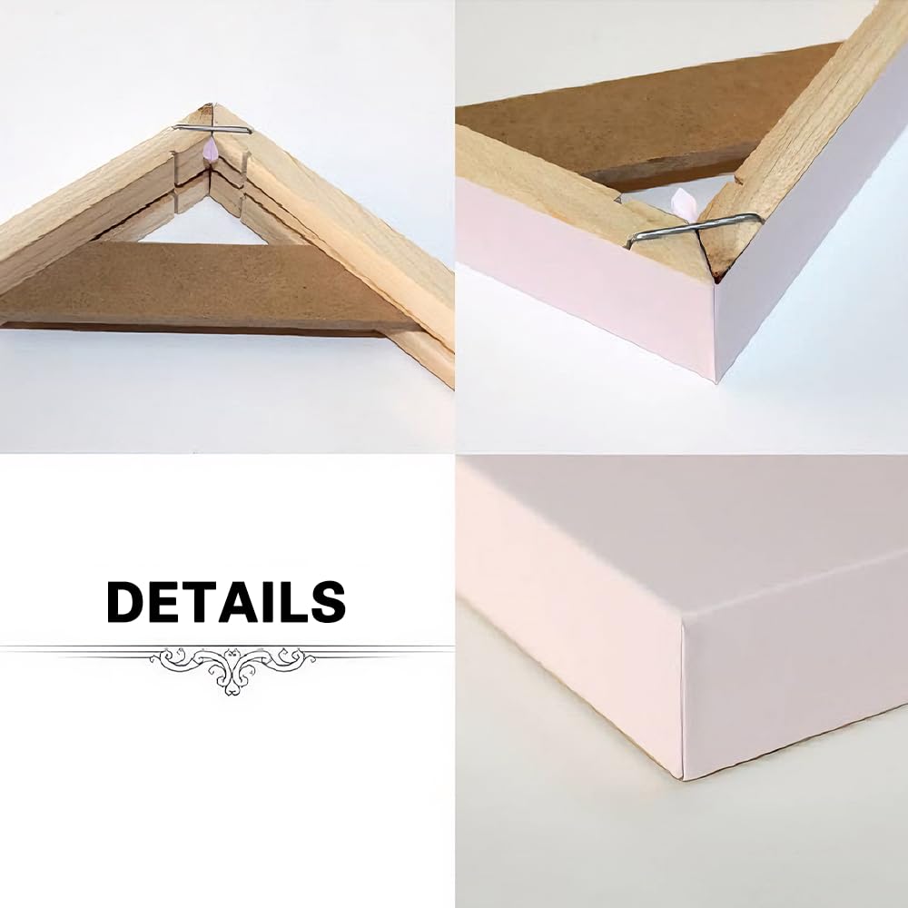 DIY Solid Wood Canvas Frame Kit for Oil Painting & Wrapped Canvas Wall Art Canvas Stretcher Bars Wooden Art Frames for Paintings & Canvases Framed Picture Canvas Artwork Accessories - 12x16 inches Nustila