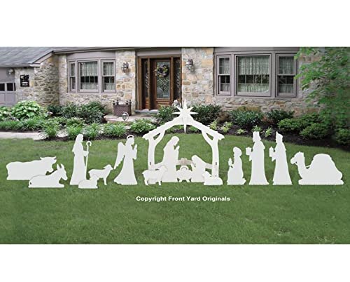 FrontYard Originals Complete Medium White Outdoor Nativity Scene FrontYard Originals