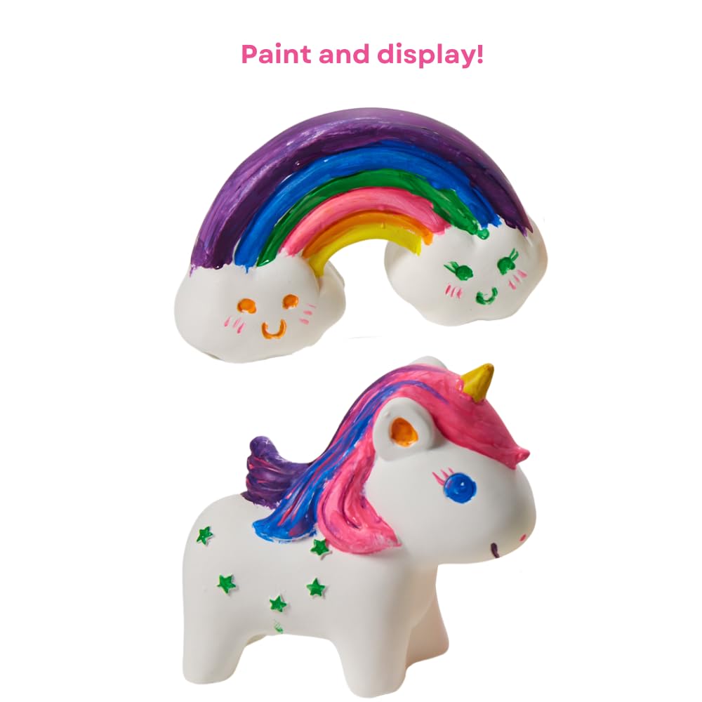 Innovative Designs Create N’ Style DIY Paint Your Own Figurines Arts and Crafts Set for Girls, Unicorn and Rainbow Figures Innovative Designs