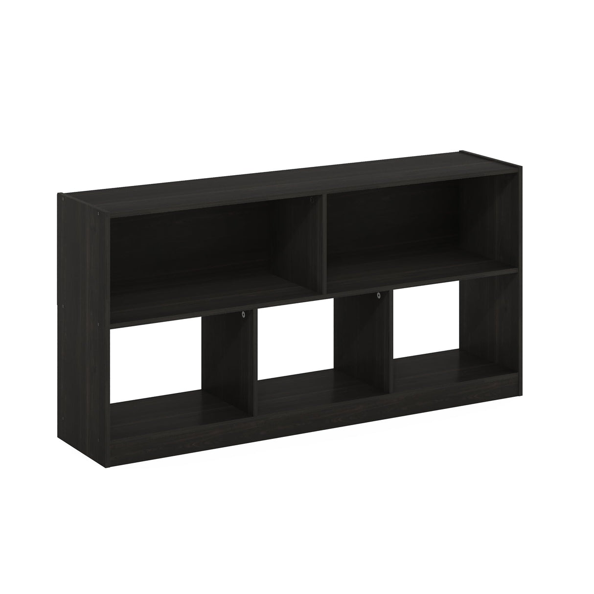 Furinno DALY Book Shelf, 5-Cube Bookshelf, Horizontal Cube Storage Organizer Bookcasde, 10.9 x 47.2 x 23.6, for Living Room, Bedroom, Home Office, Espresso Furinno