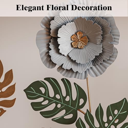 FormaCraft Vintage Console Table with Metal Flower Design, 47" Modern Faux Marble Entryway Table, Narrow Gold Sofa Table for Living Room, Hallway, Bedroom FormaCraft