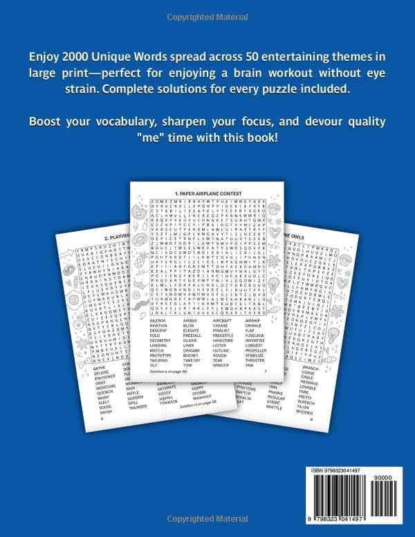 2000 Unique Words Word Search For Adults Large Print: Relaxing Puzzle & Activity Book For Adults & Seniors With Recreational Word Find Themes and Full Solutions Included (Word Hunt Gift Books) WoodArtSupply