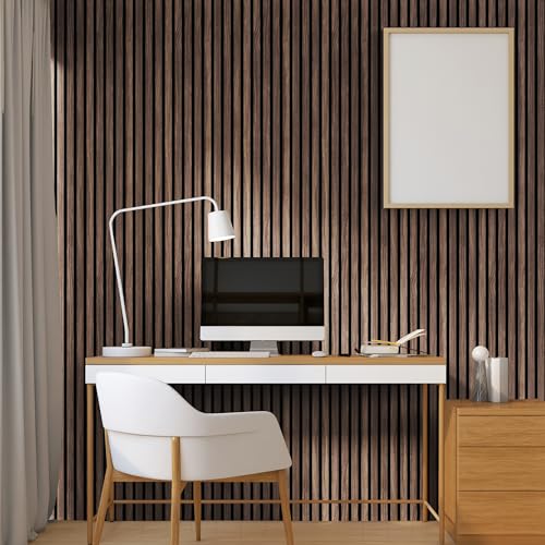 2-Pack Acoustic Wood Wall Panels - Wood Slat Wall Panels for Interior Wall Decor - Soundproof Wood Panels for Wall - Slat Wall Paneling - Wood Paneling for Walls and Ceilings COREMINDED