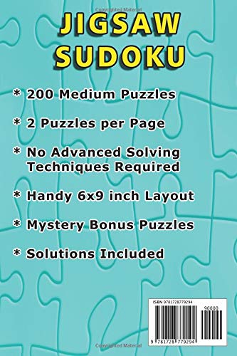 Jigsaw Sudoku: 200 Medium Jigsaw Sudoku Puzzles Volume 5 WoodArtSupply
