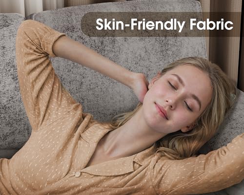 Furmax Sectional Couches for Living Room, U-Shaped Sofa Couch with Linen Fabric, 4 Seat Sofa Set with Double Chaise for Apartment (Fabric, Grey) Furmax