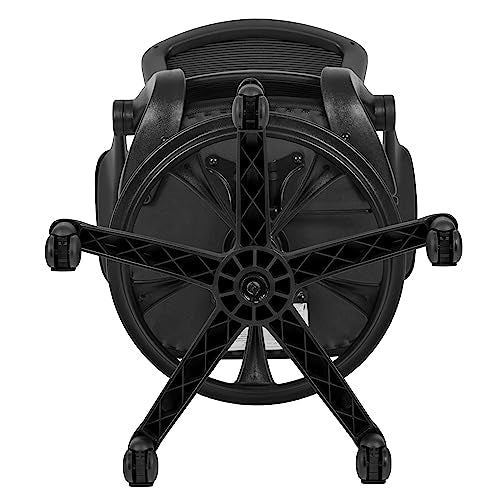 Flash Furniture Kale Mid-Back Swivel Office Chair with Adjustable Foot Ring, Lumbar Support, and Seat Height, Ergonomic Mesh Executive Chair, Black Flash Furniture