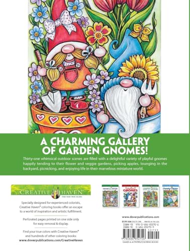 Creative Haven Garden Gnomes Coloring Book (Adult Coloring Books: Fantasy) WoodArtSupply
