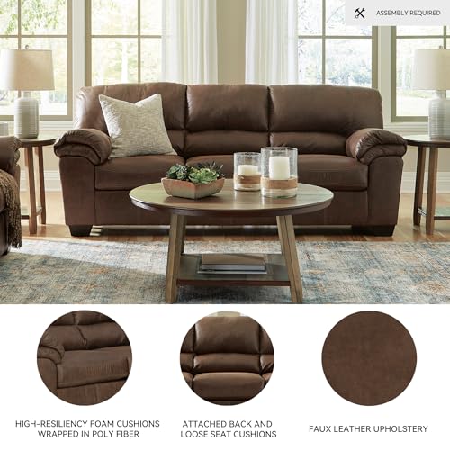 Signature Design by Ashley Bladen Faux Leather Sofa, Brown Signature Design by Ashley