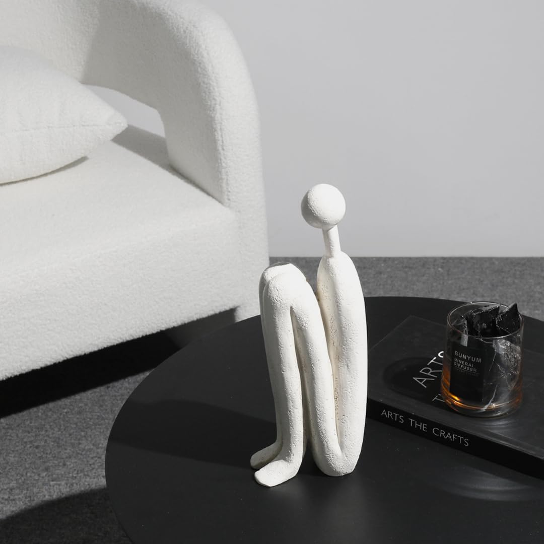 Decorative Bookends for Shelves,Bookends for Heavy Books Resinous Thinker Statue,Book Shelf Decor,Modern Creative Office Company Bookends Ornament Decorations SZGYCSM