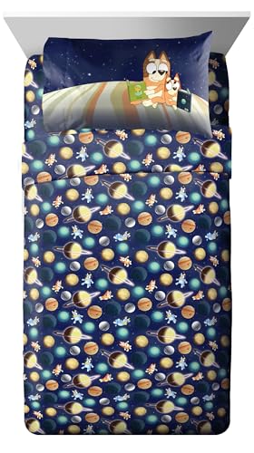 Jay Franco Kids Comforter Set Includes Sheets and Pillow Covers - Soft and Cozy Bed Set for Stylish Room Decor, Blue - Bluey & Bingo, 5 Piece Twin Jay Franco