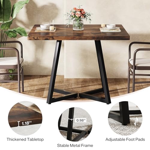 Tribesigns 31.5" Square Conference Table, Small Wooden Meeting Table for 2-4 People, Compact Office Table for Small Spaces, Seminar Room Tribesigns