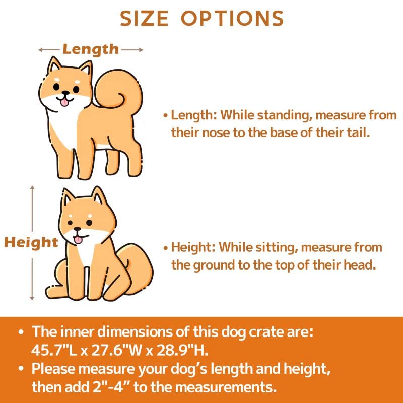 Huddycove 48inch Heavy Duty Dog Crate Compatible with Optional Divider, Extra Large Kennel for High Anxiety Dogs, Indestructible Pet Cage Indoor, Double Dog Crate for 2 Small Dogs Huddycove