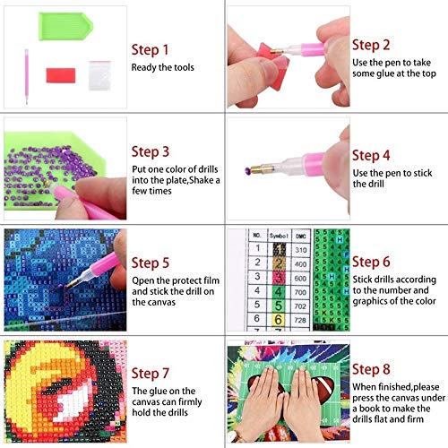 5D DIY Diamond Painting, Pirates of The Caribbean Captain Jack Movie Poster 5 Pieces Diamond Painting Kits for Adults Full Drill Square Diamond Gem Art Beads Painting for Kids 17.7x37.4 inches Yartmixs