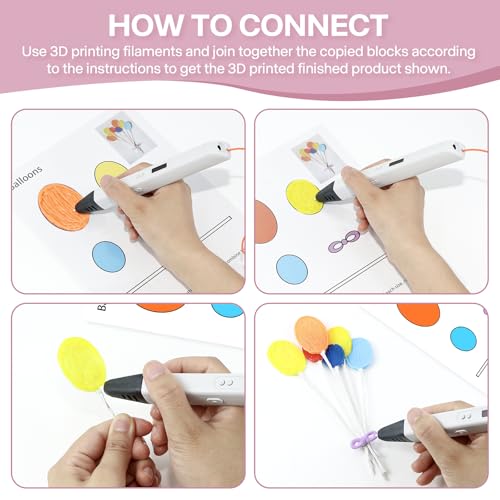 3D Pen Printing Template, 20 Sheets 3D Printer Drawing Graffiti, 3D Painting Paper Stencils with a PVC Transparent Board, for Kids Christmas Birthday DIY Gifts, Vomika Vomika