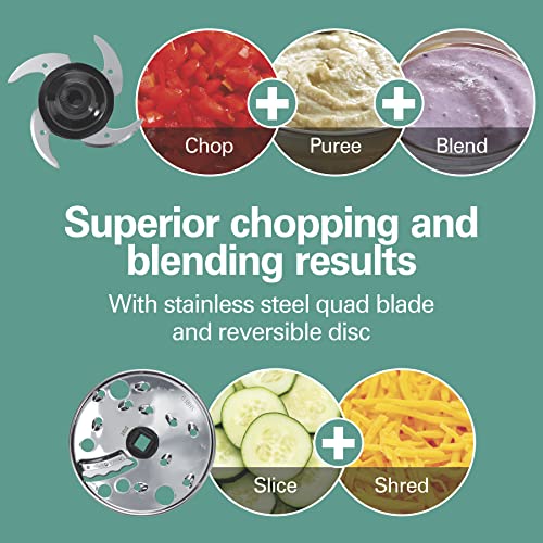 Hamilton Beach Stack & Snap 4-Cup Mini Food Processor & Vegetable Chopper, 250 Watts, for Slicing, Shredding, and Puree, Black (70510) Hamilton Beach