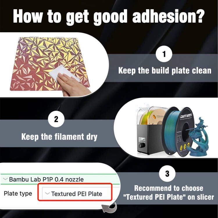 Wefuit 3D Double-Sided Printing Smooth Chameleon PEO + Smooth Starry PEY Build Plate Bed Platform 184x184mm Suitable for Bambu Lab A1 Mini Wefuit
