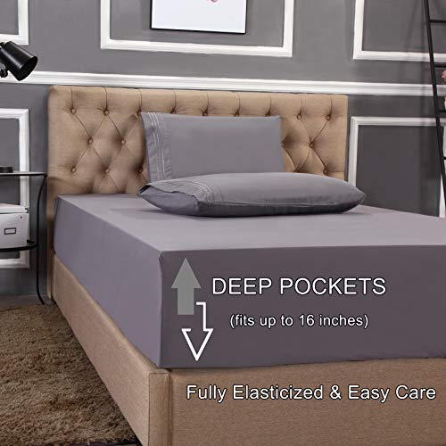 Elegant Comfort 1500 Thread Count Wrinkle & Fade Resistant Egyptian Quality 4-Piece Bed Sheet Set Ultra Soft Luxurious Set includes Flat Sheet, Fitted Sheet and 2 Pillowcases, Twin, Exotic Red Elegant Comfort