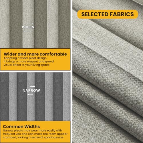 AJAZZ 100% Blackout Accordion Room Divider Curtains - with Flexible Ceiling Track Total Privacy Sound Proof Curtains Suitable for Bedroom Patio Sliding Door(Grey, W100 x L84, 1 Pack) AJAZZ