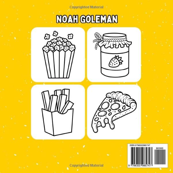 Food and Snacks Coloring Book: Bold and Easy Designs for Both Adults and Kids WoodArtSupply