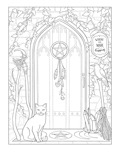 Creative Haven Witchcraft Coloring Book: Spellbinding Designs (Adult Coloring Books: Fantasy) WoodArtSupply