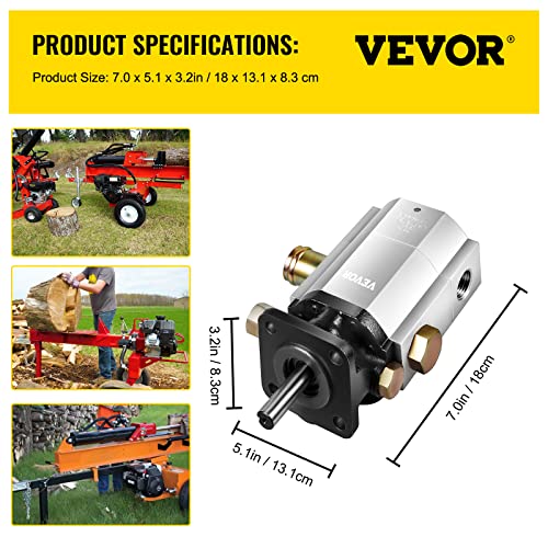 Bestauto Hydraulic Wood Splitter Pump 3000 PSI 2 Stage Log Splitter Pump 13 GPM, Hydraulic Gear Pump 3600 RPM Aluminum Log Splitter Pumps 1/8" Keyed Best In Auto