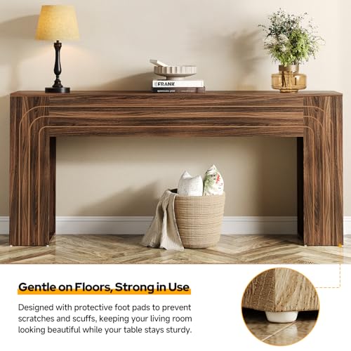 knoworld 70.9-Inch Long Entryway Console Table, Farmhouse Sofa Table for Entrance and Hallway, Wood Narrow Table with Handcrafted Line Detailing for Living Room and Behind Couch knoworld