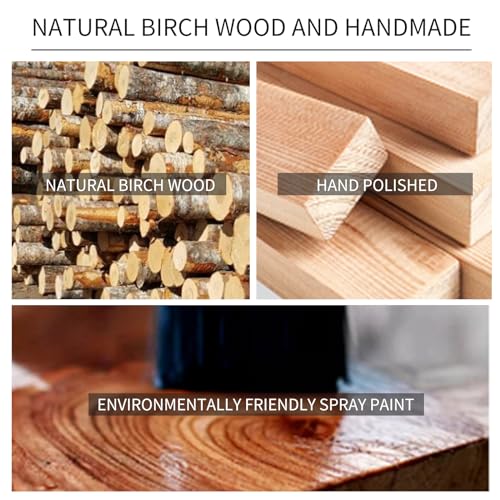 LOZABEE Wood Coat Rack Stand, Vintage Wooden Coat Rack Freestanding with Sturdy Round Base,Classic Coat Racks with 14 Hooks, Natural Birch Wood Standing Coat for Entryway (Vintage Round chassis) LOZABEE