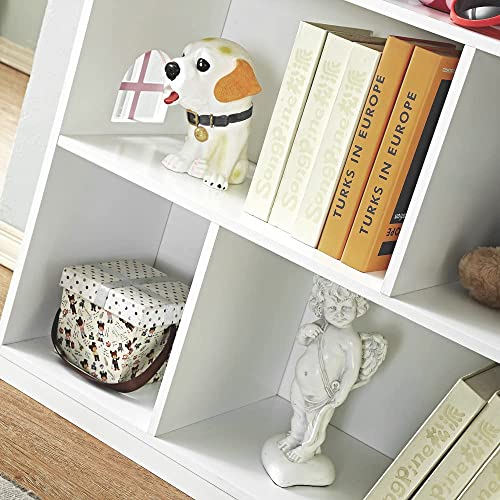 WODENY Pink Wooden Dollhouse Bookcase - 3-Tier Storage Organizer for Kids' Toys and Books WODENY