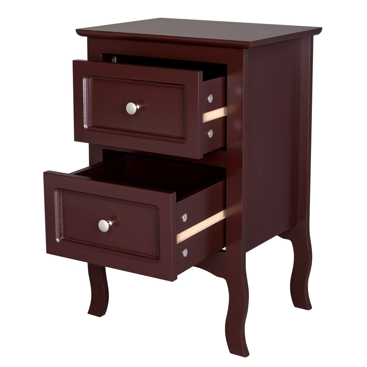 Bonnlo Brown Nightstand Set of 2, Nightstands with 2 Drawers, Bed Side Table/Night Stand, Small Nightstand for Bedroom, Small Spaces, College Dorm, Kids’ Room, Living Room, Wood, 16W x 12D x 24H Bonnlo