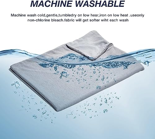 EXQ Home Weighted Blanket Cover 41x60-Twin Size Premium Soft for Kids Weighted Blanket with Zipper,Machine Washable Duvet Cover for Hot Sleeper in Summer(Grey,Duvet Cover Only) EXQ Home