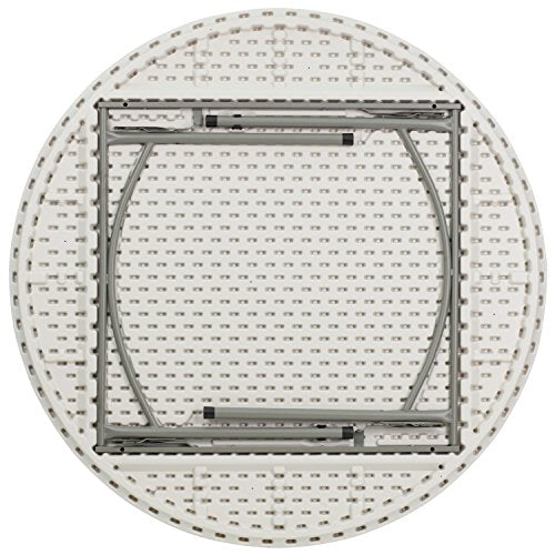 Flash Furniture Kathryn 5-Foot Round Granite White Plastic Folding Table, Commercial Grade Round Table for 8 Guests Flash Furniture