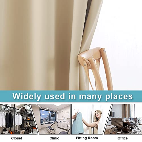 RYB HOME Wall Divider Curtain for Living Room, Noise Reduction Privacy Curtain with Anti-Rust Grommet Top Blackout Curtain for Bedroom/Kids Room, 7 ft Tall x 8.3 ft Wide, Cream Beige, 1 Pack RYB HOME