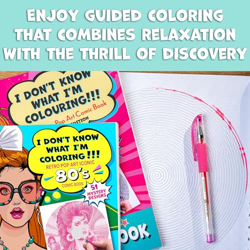 I Don't Know What I'm Coloring!!!: 51 Retro Iconic 80s Pop Art Comic Book with Spirals, Lines & Dots Iona Vale