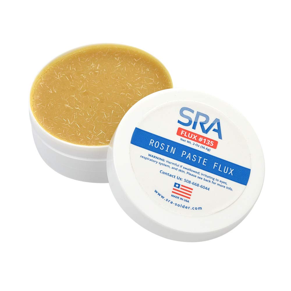SRA Solder 135 Rosin Paste Soldering Flux For Electronics, No Clean Flux Made for Lead and Lead-Free Solder Circuit Boards and Copper Electrical Wire - Safe Clean Residues with No Goopy Mess (2oz Jar) SRA Soldering Products