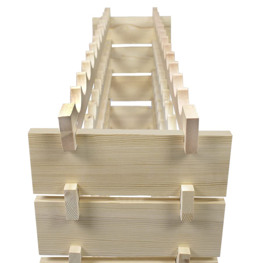 F2C Wood 72-Bottle Stackable Modular Wine Rack Wood Wine Cabinet Free standing Wine Storage Organizer Display Shelf Wine Bottle Holder Kitchen Decor Classic Style, Wobble Free F2C