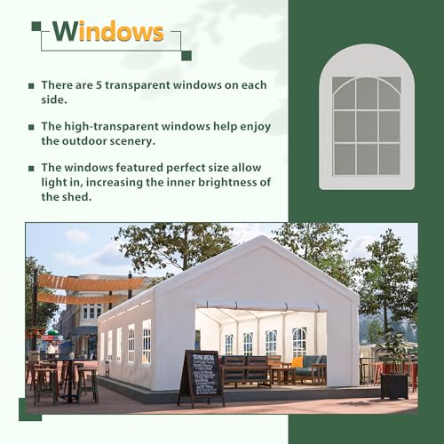 16' x 32' Party Tent with Removable Sidewalls & Alloy Steel Frame, Commercial Waterproof Outdoor Canopy Gazebo with 3 Storage Bags for Weddings, BBQ, Camping Rueekfil