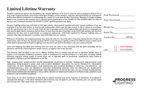 Progress Lighting P250000-129 Springer Collection DC Motor Windmill Farmhouse, 60-Inch, 12-Blade Ceiling Fan, Architectural Bronze Progress Lighting
