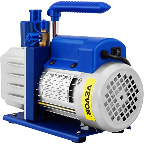 VEVOR Vacuum Chamber with Pump, 5 Gallon Chamber, 5 CFM 1/3 HP Single Stage Rotary Vane Vacuum Pump, 110 V HVAC Air Tool Set for Stabilizing Wood, Degassing Silicones, Epoxies and Essential Oils VEVOR