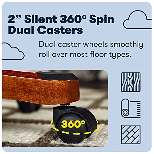 Serta Big and Tall Executive Office Chair with Wood Accents, Adjustable High Back Ergonomic Computer Chair with Lumbar Support, Bonded Leather, Brown Serta