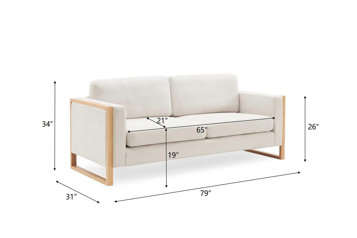 Christopher Knight Home Bricez 79" Sofa Couch, Cozy Upholstered 3-Seater Sofa, Oversized Loveseat, Comfy Fabric Couches for Living Room and Office, Modern Couch and Sofa, Wooden Frame, White Christopher Knight Home
