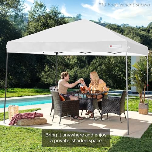Best Choice Products 8x8ft 1-Person Setup Pop Up Canopy Tent Instant Portable Shelter w/ 1-Button Push, Case, 4 Weight Bags - White Best Choice Products